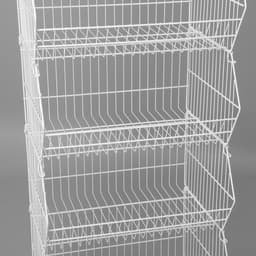 Горка-накопитель из шести корзин, 60×45×178, белая