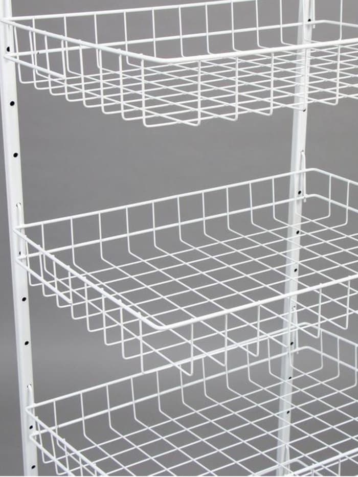 Стойка прикассовая 60×45×180 см, 5 корзин, белая