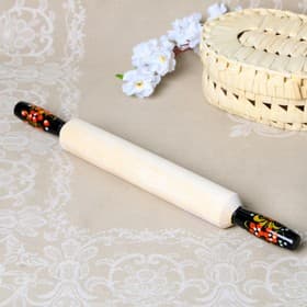 Скалка деревянная с ручками, 42×5 см, хохлома, МИКС