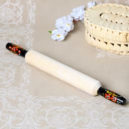 Скалка деревянная с ручками, 42×5 см, хохлома, МИКС