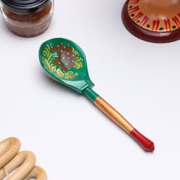 Ложка деревянная «Зеленушка», столовая, 20×6.3 см, хохлома, ручная роспись, МИКС