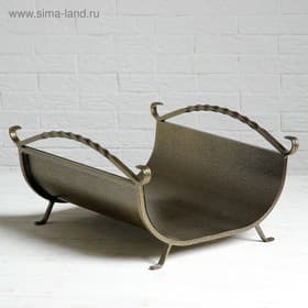 Дровница из металла, для камина, 46×36×25 см, с поддоном