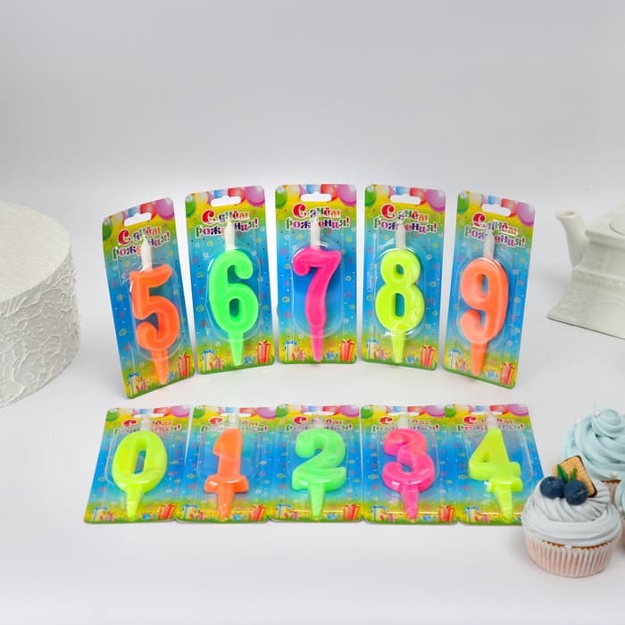 Свечи для торта цифры «Классика». 10.2 см, в шоу-боксе, 50 штук