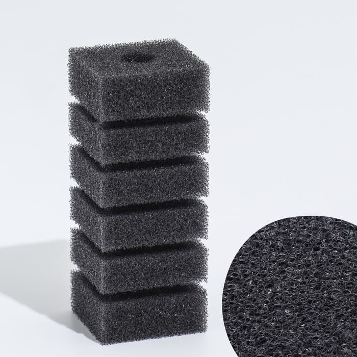 Губка прямоугольная для фильтра турбо № 1, 4×4.5×11 см, серая