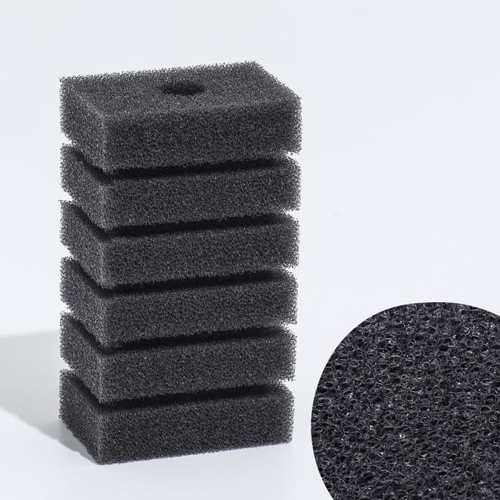 Губка прямоугольная для фильтра турбо № 2, 6×4×11 см, серая