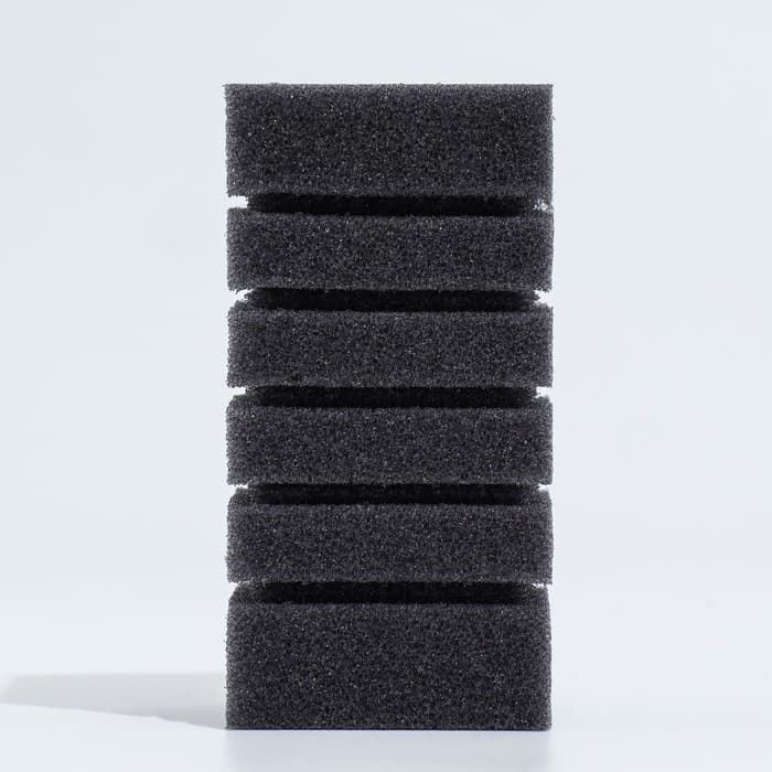 Губка прямоугольная для фильтра турбо № 3, 6×6×12 см, серая