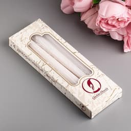 Набор свечей античных, 2.3×24.5 см, 5 ч, 55 г, 4 шт., белый