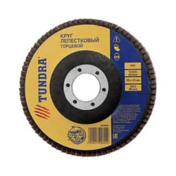 Круг лепестковый торцевой ТУНДРА, 115×22 мм, Р60