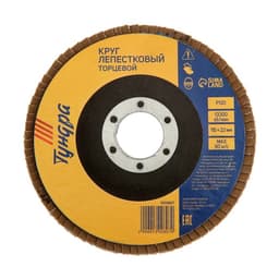 Круг лепестковый торцевой ТУНДРА, 115×22 мм, Р120