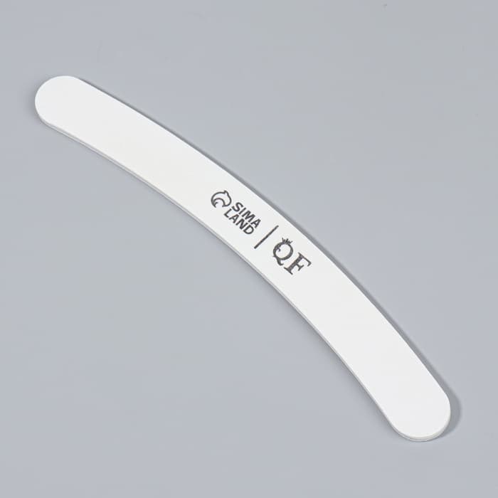 Пилка для ногтей, бумеранг, 200/240 грит, 18 см, белая