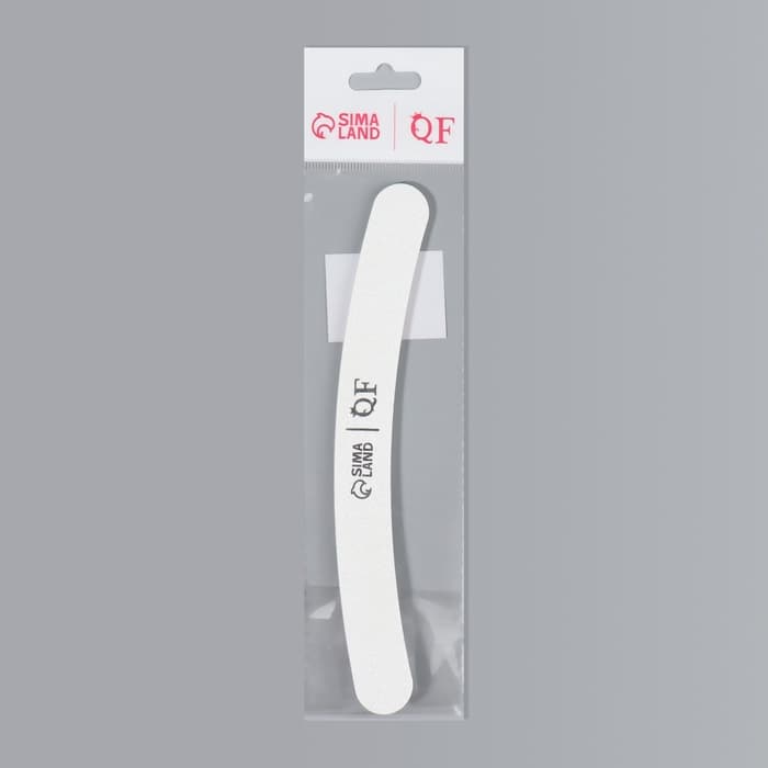 Пилка для ногтей, бумеранг, 200/240 грит, 18 см, белая