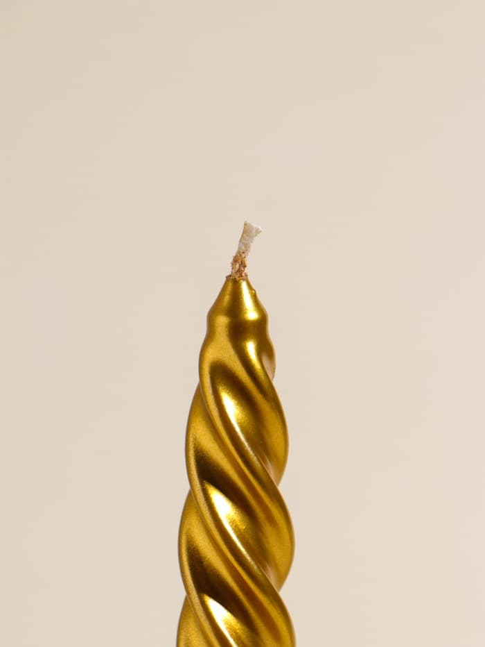 Набор свечей витых, 2.3×24.5 см, 5 ч, 50 г, 2 шт., золотой