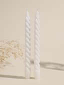 Набор свечей витых, 2.3×24.5 см, 5 ч, 50 г, 2 шт., белый
