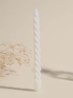 Набор свечей витых, 2.3×24.5 см, 5 ч, 50 г, 2 шт., белый