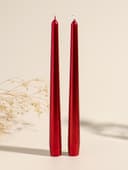 Набор свечей античных, 2.3×24.5 см, 5 ч, 55 г, 2 шт., бордо металлик
