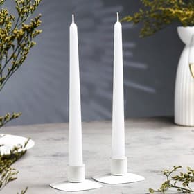 Набор свечей античных, 2.3×24.5 см, 5 ч, 55 г, 2 шт., белый