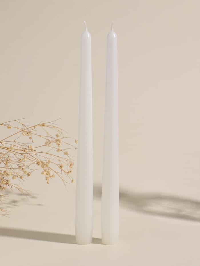 Набор свечей античных, 2.3×24.5 см, 5 ч, 55 г, 2 шт., белый