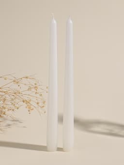 Набор свечей античных, 2.3×24.5 см, 5 ч, 55 г, 2 шт., белый