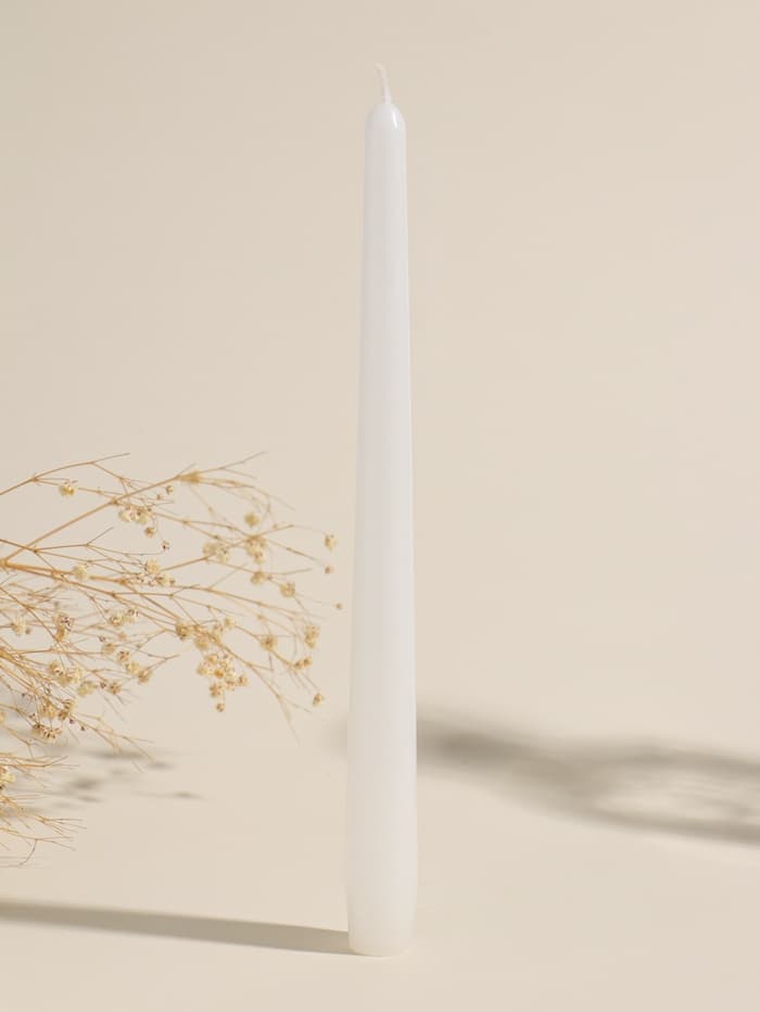 Набор свечей античных, 2.3×24.5 см, 5 ч, 55 г, 2 шт., белый