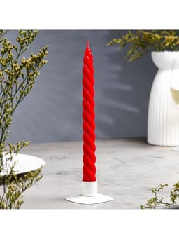 Свеча витая, 2.3×24.5 см, 5 ч, 50 г, красная