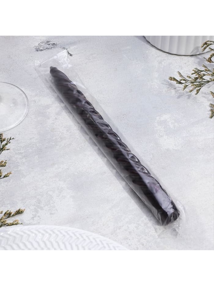 Свеча витая, 2.3×24.5 см, 5 ч, 50 г, чёрная