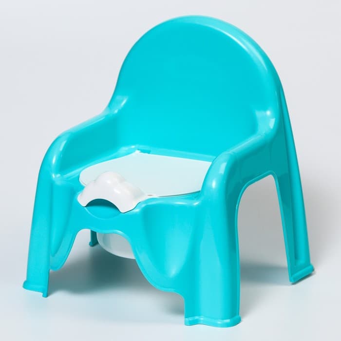 Горшок-стульчик с крышкой, голубой