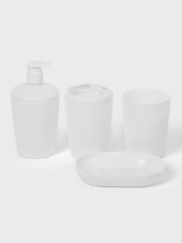 Набор для ванной комнаты Aqua, 4 предмета, пластик, белый