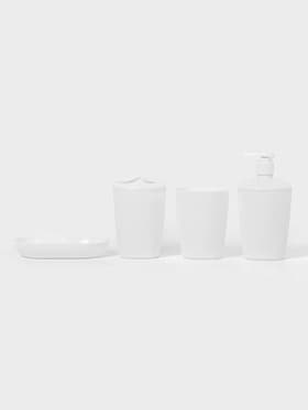 Набор для ванной комнаты Aqua, 4 предмета, пластик, белый