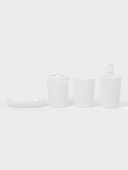 Набор для ванной комнаты Aqua, 4 предмета, пластик, белый