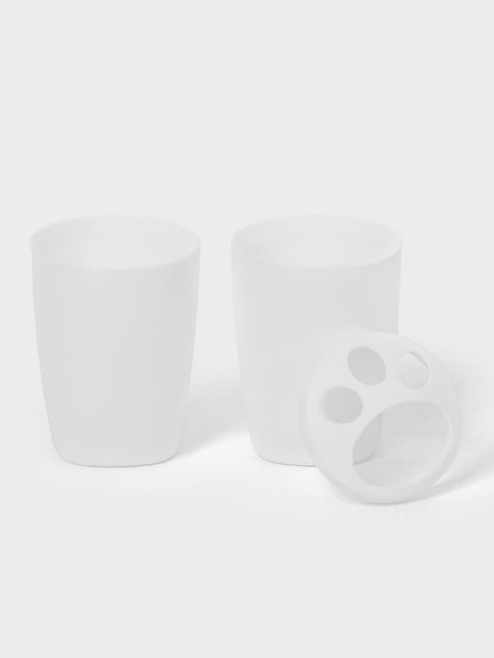 Набор для ванной комнаты Aqua, 4 предмета, пластик, белый