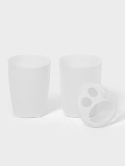 Набор для ванной комнаты Aqua, 4 предмета, пластик, белый