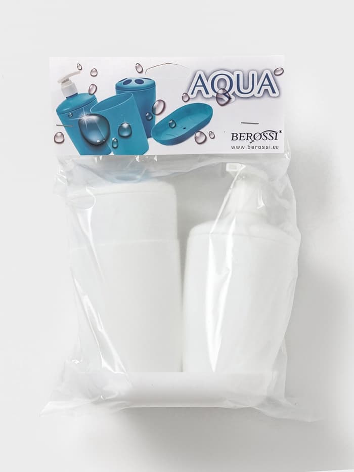 Набор для ванной комнаты Aqua, 4 предмета, пластик, белый