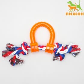 Игрушка канатная, с ручкой, до 115 г, цвет МИКС