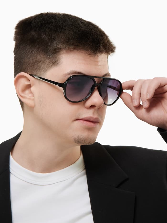 Очки солнцезащитные «OneSun. Авиаторы», uv 400, линза 5.5×6 см, чёрный