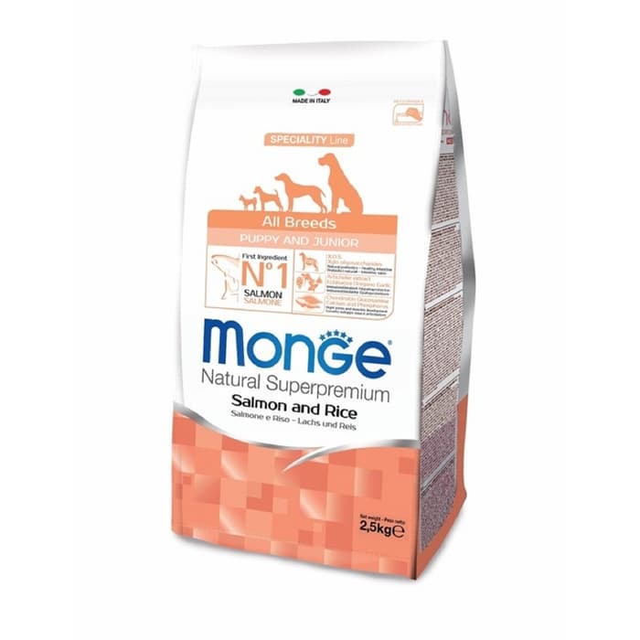 Сухой корм для щенков Monge Dog Speciality Puppy&Junior, лосось, рис, 2.5 кг