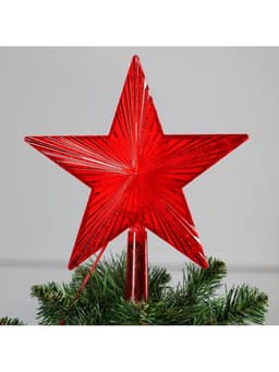 Светодиодная верхушка на ёлку «Звезда красная», 22 см, 30 LED, 220 В, свечение красное