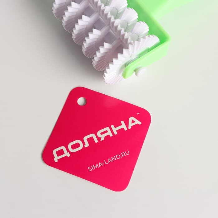 Валик для нарезки теста Доляна «Яркий», 17×8×4.5 см, фактурный, пластик, зелёный