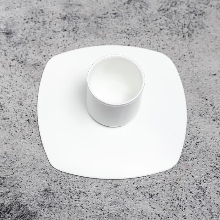 Подсвечник на 1 свечу «Квадрат», металл, 7×3 см, белый