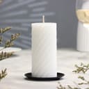 Подсвечник плоский «Тарелка», металл, 7.6 см, чёрный муар