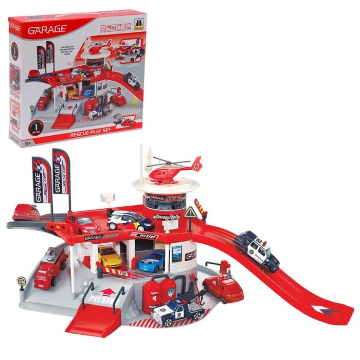 Парковка для машин «Служба спасения», 2 уровня, вертолетная площадка