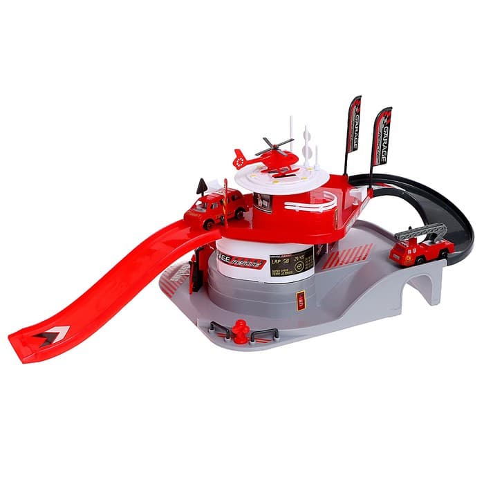 Парковка для машин «Служба спасения», 2 уровня, вертолетная площадка