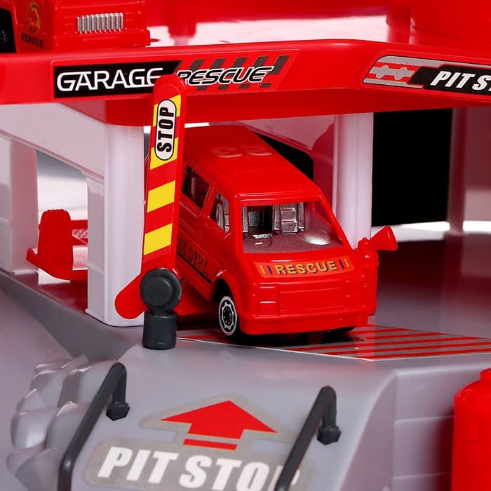 Парковка для машин «Служба спасения», 2 уровня, вертолетная площадка