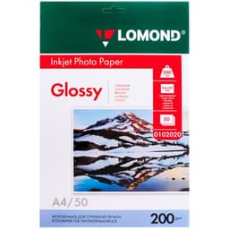 Фотобумага для струйной печати А4, 50 листов LOMOND, 200 г/м², односторонняя, глянцевая