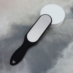 Пилка для пяток, лазерная, двусторонняя, прорезиненная ручка, 25.5 см, чёрная