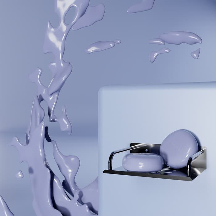 Мыльница настенная, 14.5×11.5×5 см, сталь