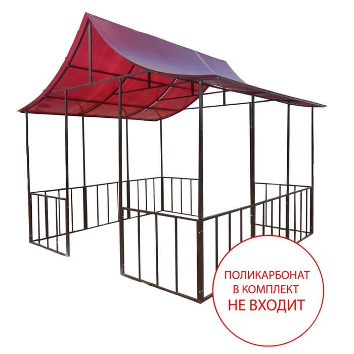 Беседка для дачи «Лотос», 3.0×3.0×2.8 м, металл, разборная, под поликарбонат