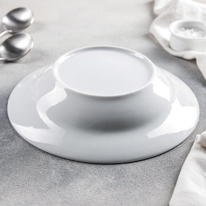 Тарелка глубокая Добрушский завод «Идиллия», 500 мл, d=24 см, фарфор, белая