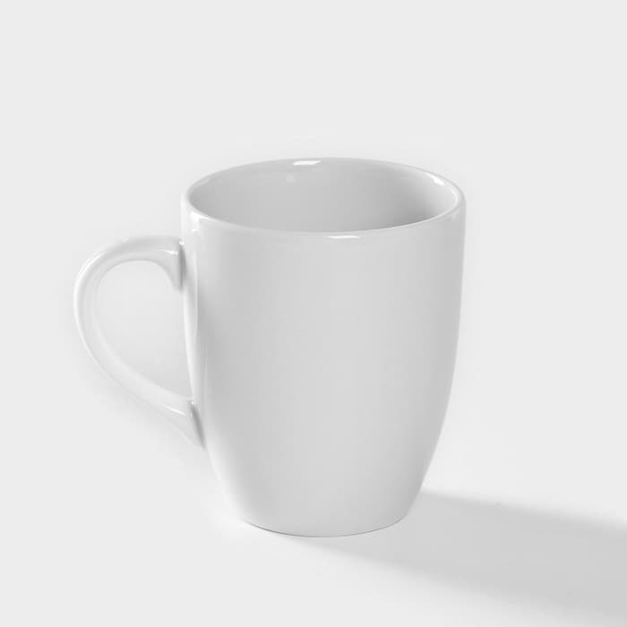 Кружка Добрушский завод «Бельё», 300 мл, глазурованный край, фарфор, белая