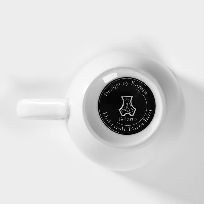 Кружка Добрушский завод «Бельё», 300 мл, глазурованный край, фарфор, белая