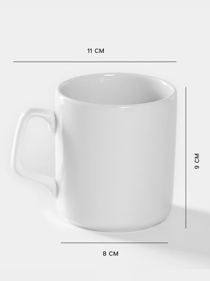 Кружка Добрушский завод «Эльза», 350 мл, d=8.2 см, фарфор, белая